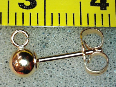 2 pcs earring 4mm, goldfilled